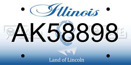 AK58898 Illinois License Plate