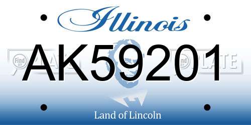 AK59201 Illinois License Plate