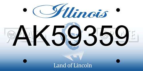 AK59359 Illinois License Plate