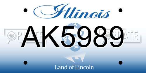 AK5989 Illinois License Plate