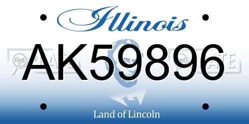 AK59896 Illinois License Plate