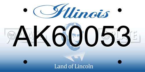 AK60053 Illinois License Plate