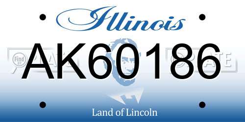 AK60186 Illinois License Plate