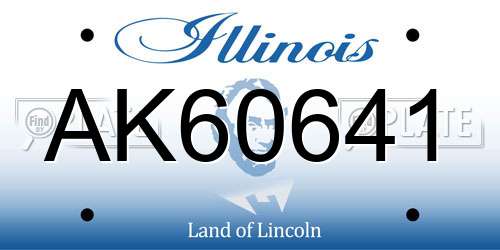 AK60641 Illinois License Plate