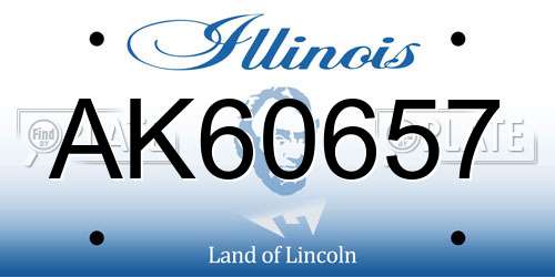 AK60657 Illinois License Plate