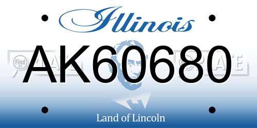 AK60680 Illinois License Plate