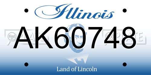 AK60748 Illinois License Plate