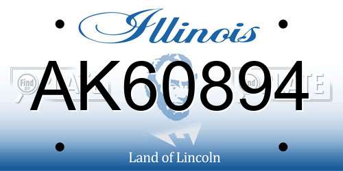 AK60894 Illinois License Plate
