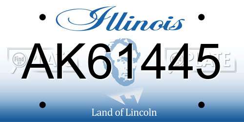 AK61445 Illinois License Plate