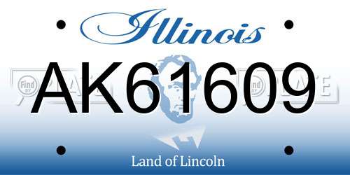 AK61609 Illinois License Plate