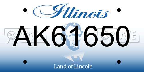 AK61650 Illinois License Plate