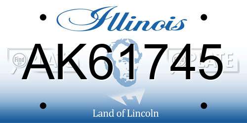 AK61745 Illinois License Plate