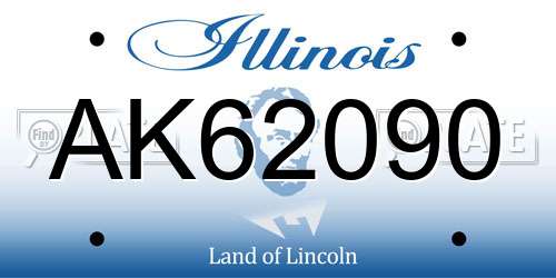 AK62090 Illinois License Plate
