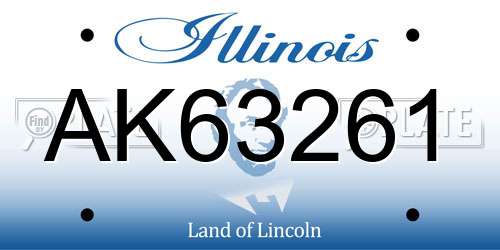 AK63261 Illinois License Plate