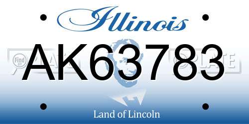 AK63783 Illinois License Plate
