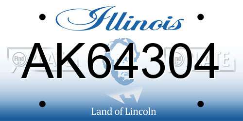 AK64304 Illinois License Plate