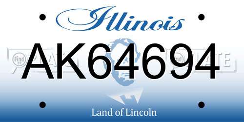 AK64694 Illinois License Plate