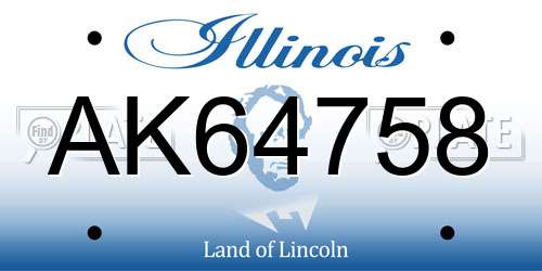 AK64758 Illinois License Plate