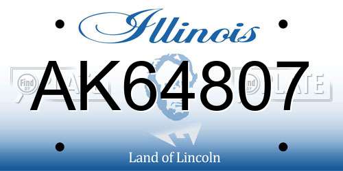 AK64807 Illinois License Plate