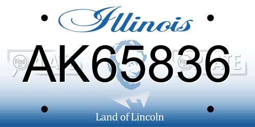 AK65836 Illinois License Plate