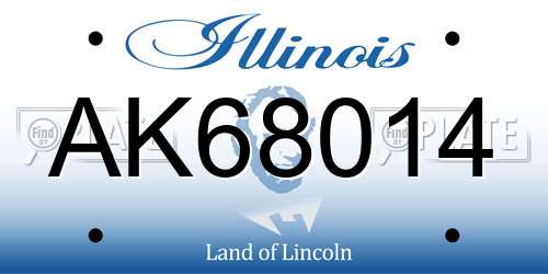 AK68014 Illinois License Plate