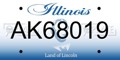 AK68019 Illinois License Plate