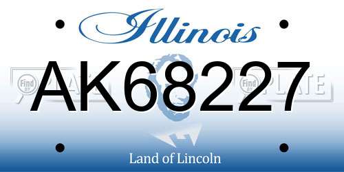 AK68227 Illinois License Plate