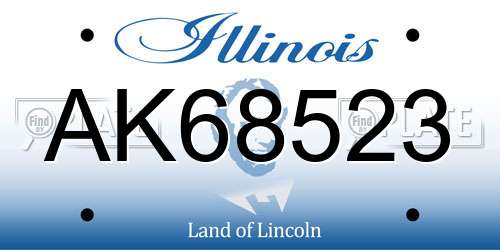 AK68523 Illinois License Plate