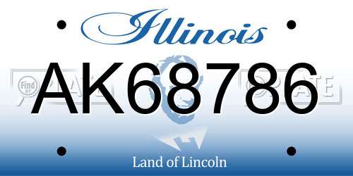 AK68786 Illinois License Plate
