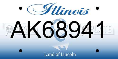 AK68941 Illinois License Plate