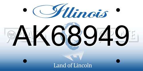 AK68949 Illinois License Plate