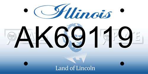AK69119 Illinois License Plate