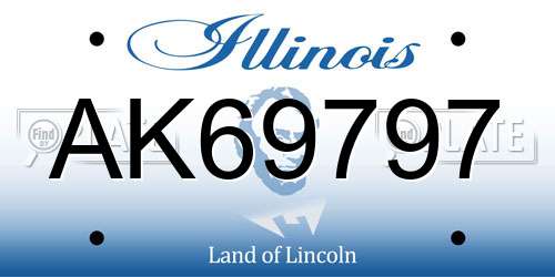 AK69797 Illinois License Plate