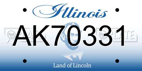 AK70331 Illinois License Plate