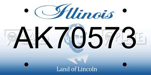 AK70573 Illinois License Plate