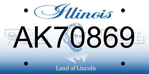 AK70869 Illinois License Plate
