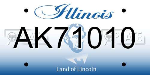 AK71010 Illinois License Plate