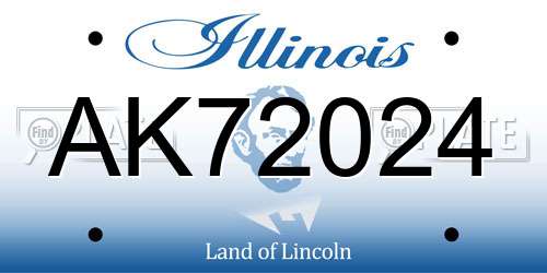 AK72024 Illinois License Plate