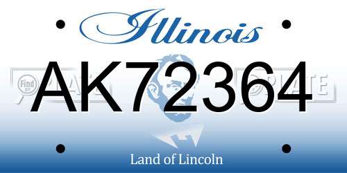 AK72364 Illinois License Plate