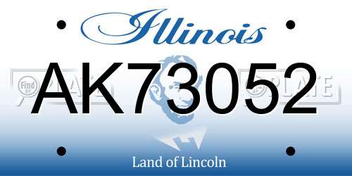 AK73052 Illinois License Plate