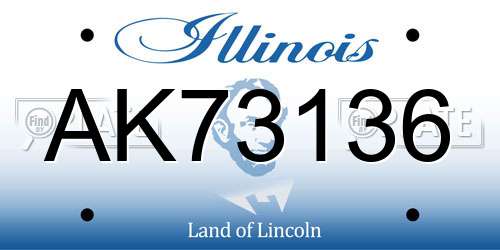 AK73136 Illinois License Plate