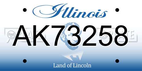 AK73258 Illinois License Plate