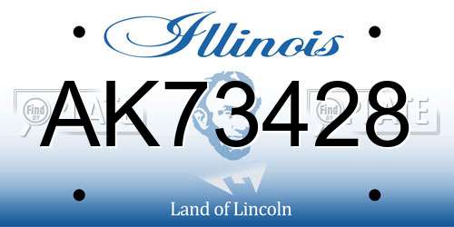 AK73428 Illinois License Plate
