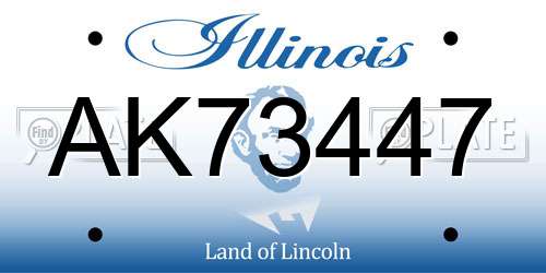 AK73447 Illinois License Plate