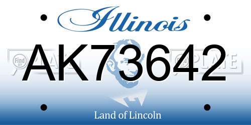 AK73642 Illinois License Plate