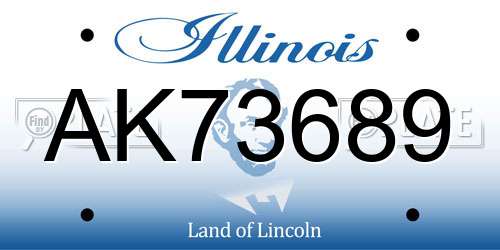 AK73689 Illinois License Plate