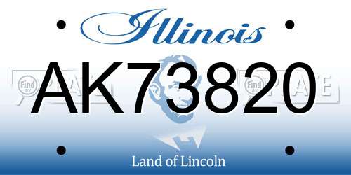 AK73820 Illinois License Plate