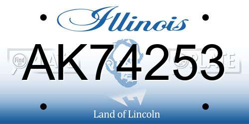 AK74253 Illinois License Plate