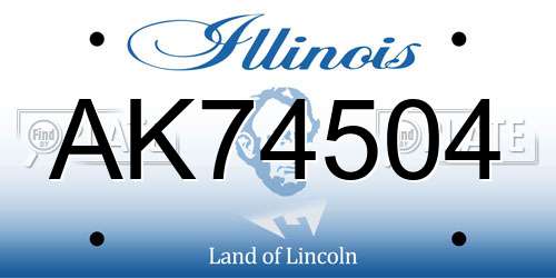 AK74504 Illinois License Plate