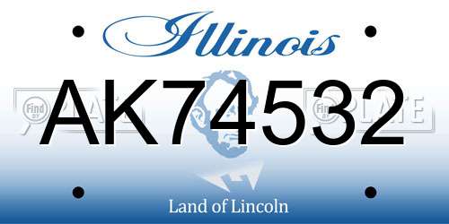AK74532 Illinois License Plate